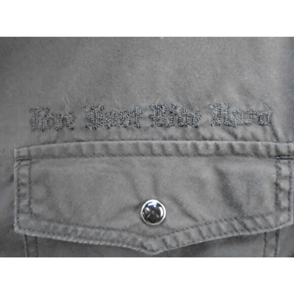 Fox Racing Y2K Western Yoke Embroidered Shirt Mens Size L Black Pearl Snap - Picture 5 of 14